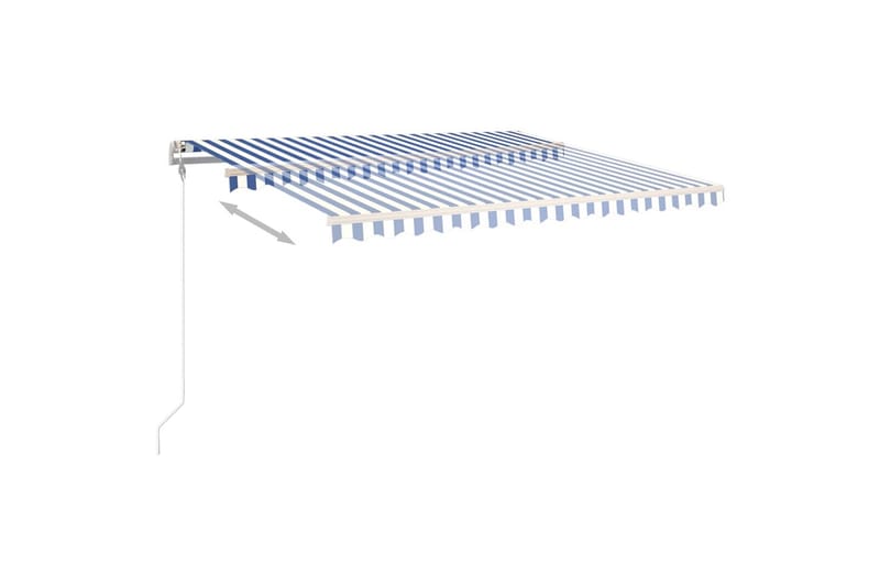 markise 400x350 cm automatisk betjening blå og hvid - Blå - Havemøbler - Solafskærmning - Markiser - Balkonmarkise