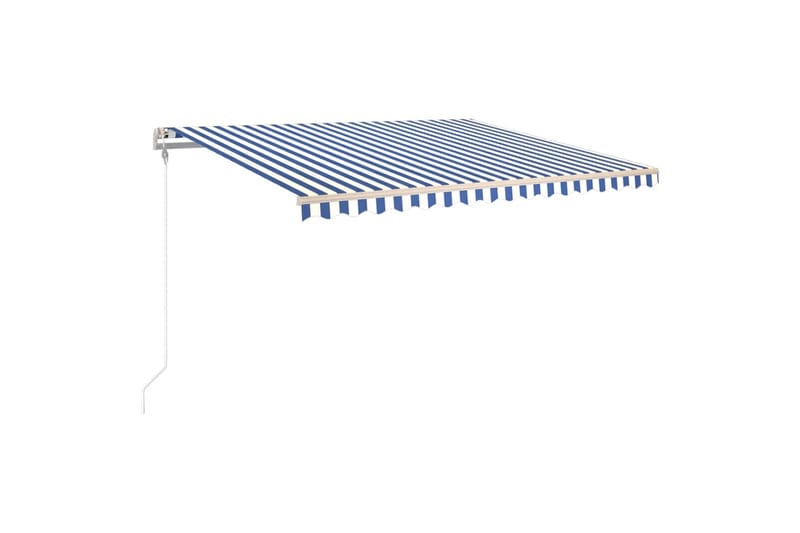 markise 400x350 cm automatisk betjening blå og hvid - Blå - Havemøbler - Solafskærmning - Markiser - Balkonmarkise