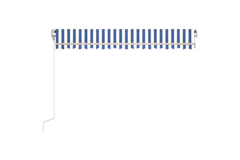 markise 400x350 cm automatisk betjening blå og hvid - Blå - Havemøbler - Solafskærmning - Markiser - Balkonmarkise