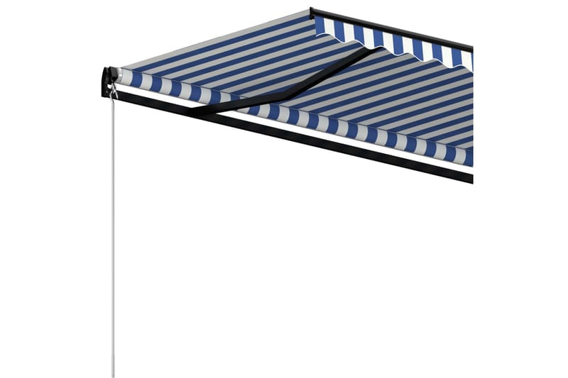 markise 400x350 cm manuel betjening blå og hvid - Blå - Havemøbler - Solafskærmning - Markiser - Balkonmarkise