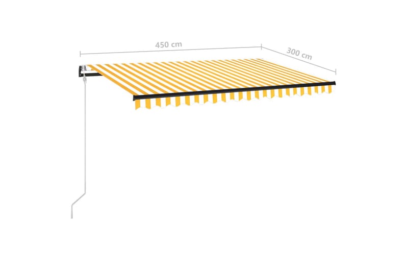 markise 450x300 cm automatisk betjening gul og hvid - Gul - Balkonmarkise - Markiser - Terrassemarkise