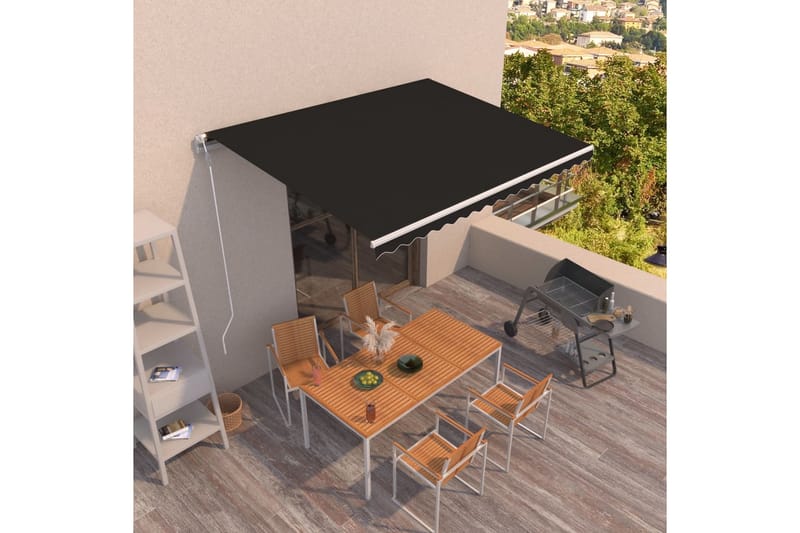 markise 450x350 cm automatisk betjening antracitgrå - Antracit - Havemøbler - Solafskærmning - Markiser - Balkonmarkise