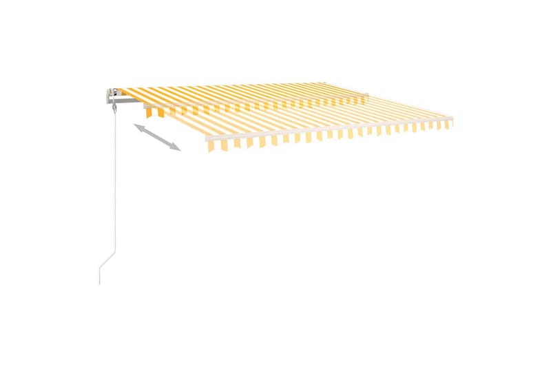 markise 450x350 cm automatisk betjening gul og hvid - Gul - Havemøbler - Solafskærmning - Markiser - Balkonmarkise