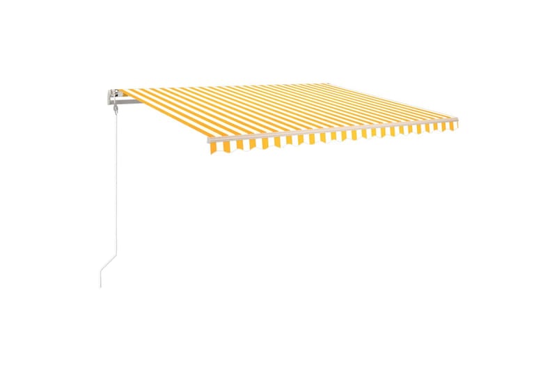 markise 450x350 cm automatisk betjening gul og hvid - Gul - Havemøbler - Solafskærmning - Markiser - Balkonmarkise