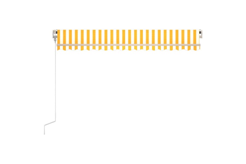 markise 450x350 cm automatisk betjening gul og hvid - Gul - Havemøbler - Solafskærmning - Markiser - Balkonmarkise