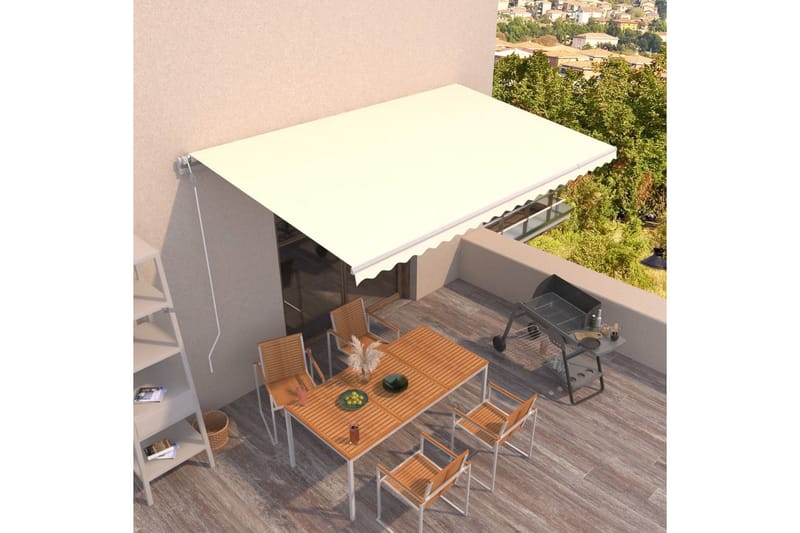 markise 500x300 cm automatisk betjening cremefarvet - Creme - Balkonmarkise - Markiser - Terrassemarkise