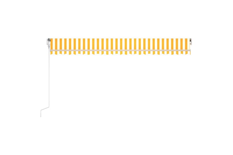 markise 500x300 cm automatisk betjening gul og hvid - Gul - Balkonmarkise - Markiser - Terrassemarkise