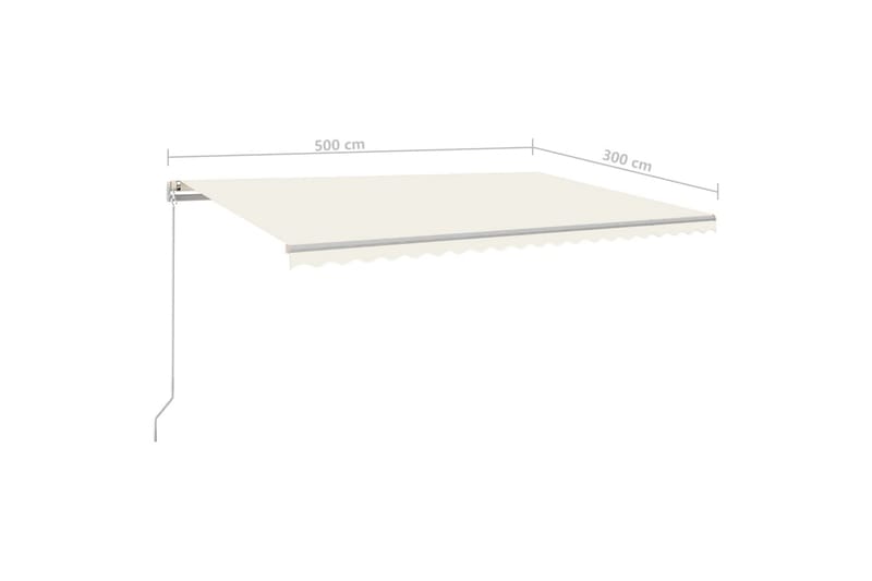markise 500x300 cm manuel betjening cremefarvet - Creme - Havemøbler - Solafskærmning - Markiser - Balkonmarkise