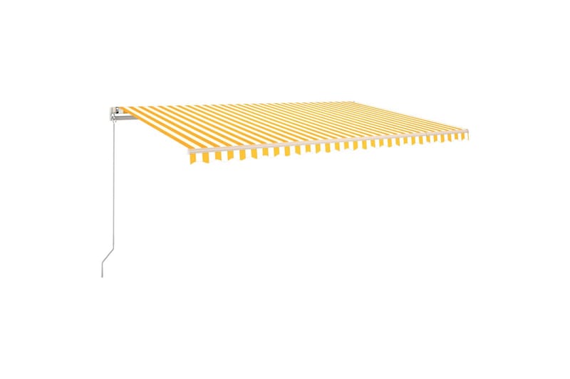 markise 500x300 cm manuel betjening gul og hvid - Gul - Balkonmarkise - Markiser - Terrassemarkise