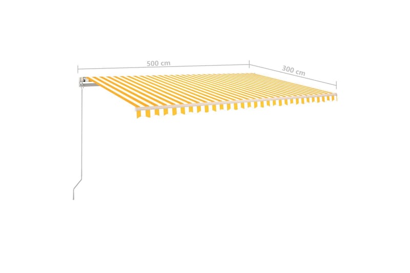 markise 500x300 cm manuel betjening gul og hvid - Gul - Balkonmarkise - Markiser - Terrassemarkise