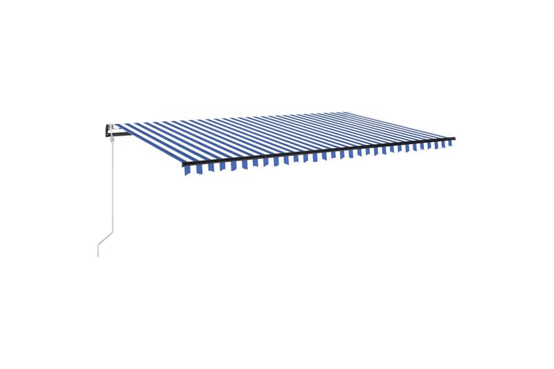 markise 500x350 cm automatisk betjening blå og hvid - Blå - Havemøbler - Solafskærmning - Markiser - Balkonmarkise