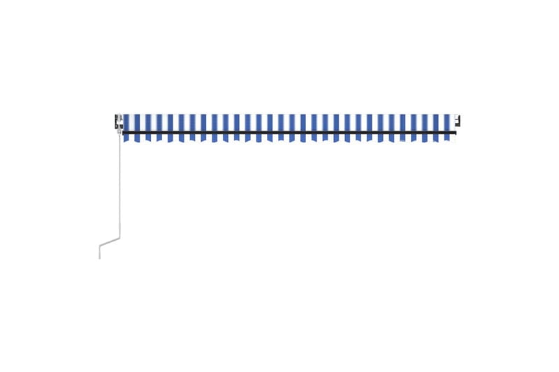 markise 500x350 cm automatisk betjening blå og hvid - Blå - Havemøbler - Solafskærmning - Markiser - Balkonmarkise