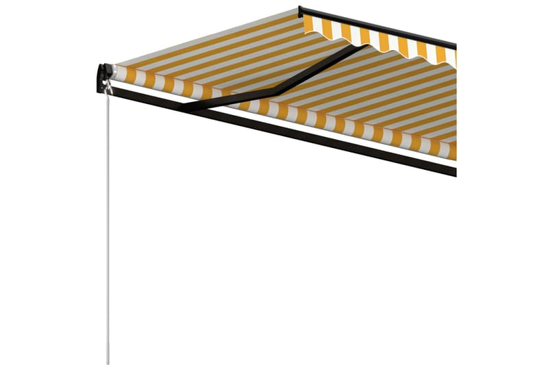 markise 500x350 cm manuel betjening gul og hvid - Gul - Havemøbler - Solafskærmning - Markiser - Balkonmarkise