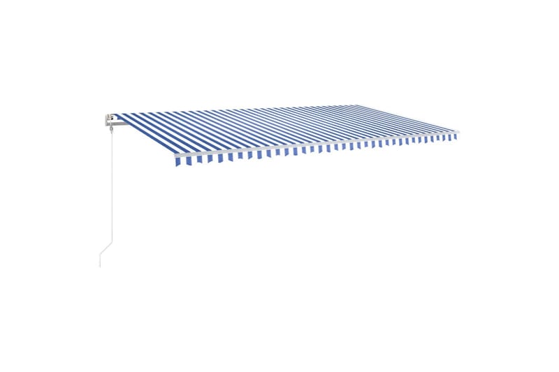 markise 600x350 cm automatisk betjening blå og hvid - Blå - Havemøbler - Solafskærmning - Markiser - Balkonmarkise