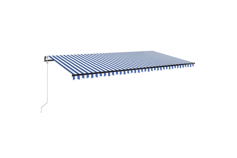 markise 600x350 cm automatisk betjening blå og hvid - Blå - Havemøbler - Solafskærmning - Markiser - Balkonmarkise