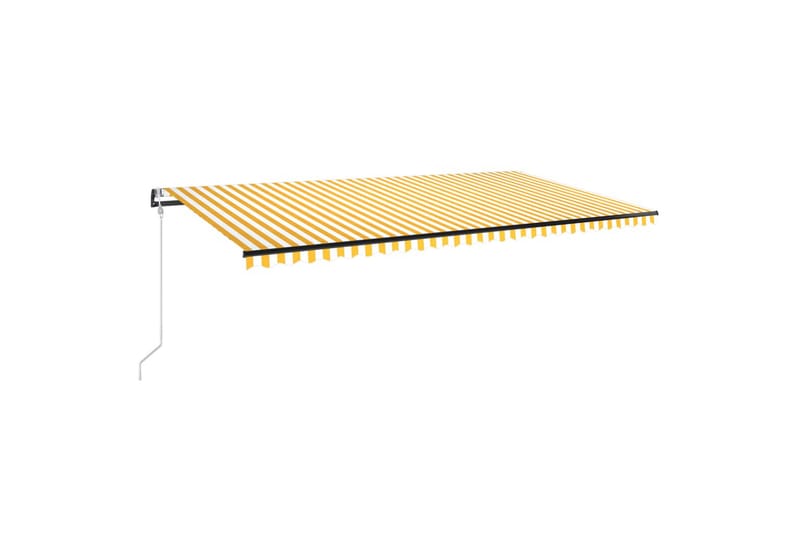 markise 600x350 cm automatisk betjening gul og hvid - Gul - Havemøbler - Solafskærmning - Markiser - Balkonmarkise