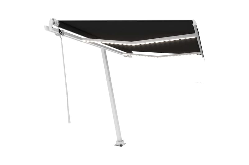 markise m. LED + vindsensor 300x250 cm automatisk antracit - Antracit - Havemøbler - Solafskærmning - Markiser - Balkonmarkise