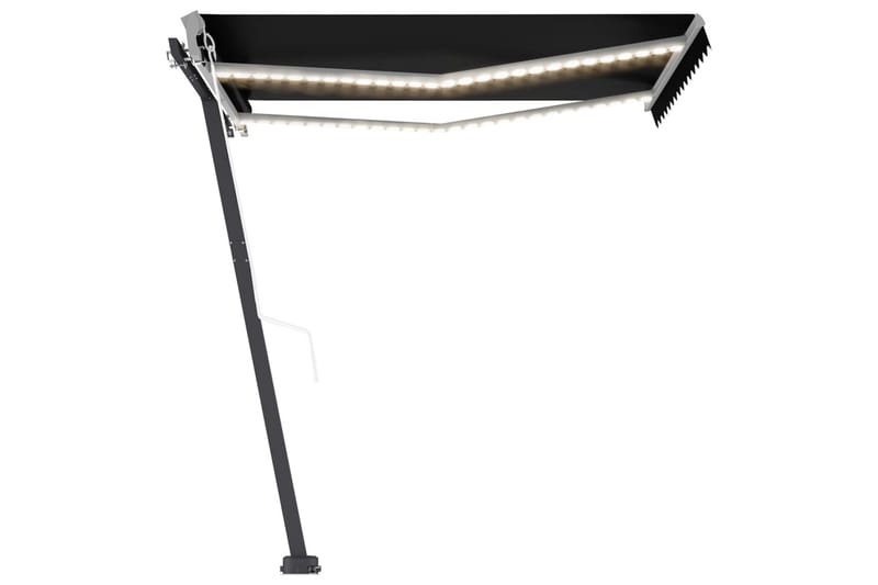 markise m. LED + vindsensor 300x250 cm automatisk - Antracit - Havemøbler - Solafskærmning - Markiser - Balkonmarkise