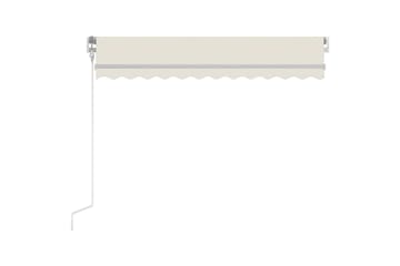 markise m. LED + vindsensor 300x250 cm automatisk creme - Creme - Havemøbler - Solafskærmning - Markiser - Balkonmarkise