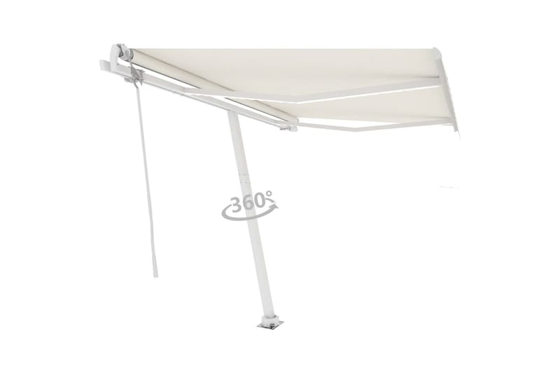 markise m. LED + vindsensor 300x250 cm automatisk creme - Creme - Havemøbler - Solafskærmning - Markiser - Balkonmarkise