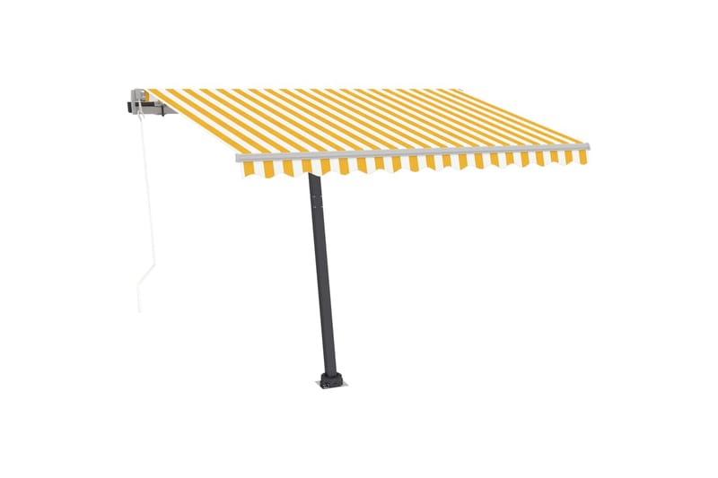 markise m. LED + vindsensor 300x250 cm automatisk - Gul - Havemøbler - Solafskærmning - Markiser - Balkonmarkise