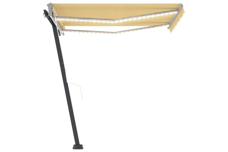 markise m. LED + vindsensor 300x250 cm automatisk - Gul - Havemøbler - Solafskærmning - Markiser - Balkonmarkise