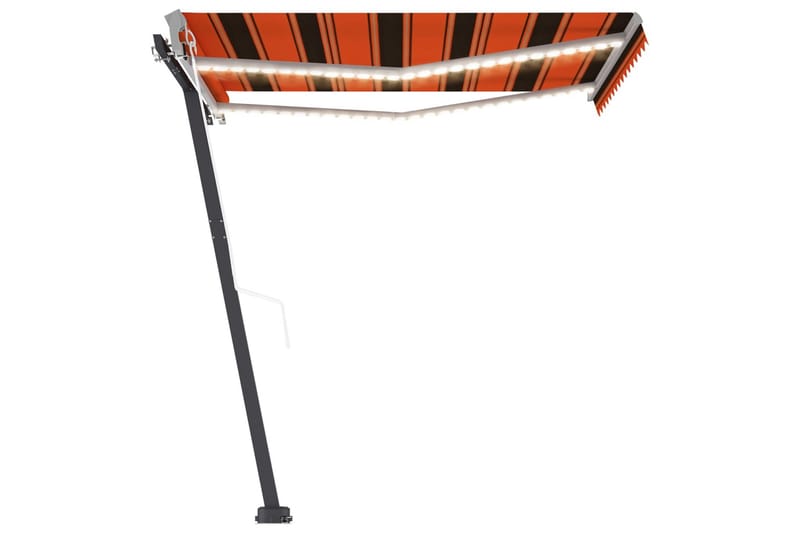 markise m. LED + vindsensor 300x250 cm automatisk - Orange - Havemøbler - Solafskærmning - Markiser - Balkonmarkise