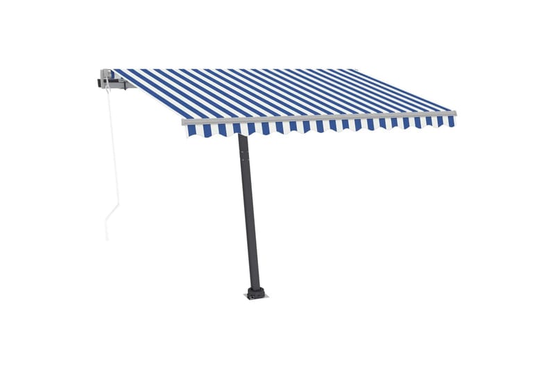 markise m. LED + vindsensor 350x250 cm automatisk - Blå - Havemøbler - Solafskærmning - Markiser - Balkonmarkise