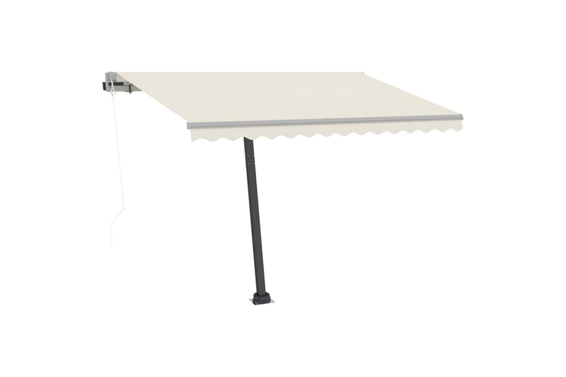 markise m. LED + vindsensor 350x250 cm automatisk creme - Creme - Havemøbler - Solafskærmning - Markiser - Balkonmarkise