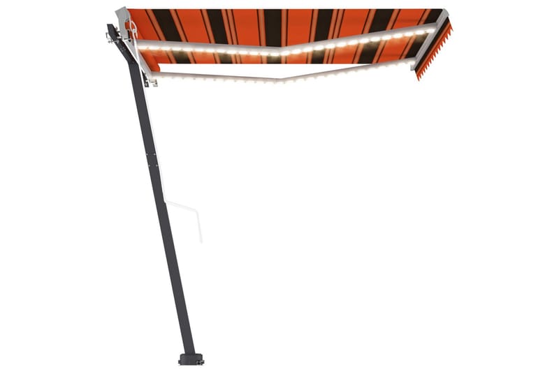 markise m. LED + vindsensor 350x250 cm automatisk - Orange - Balkonmarkise - Markiser - Terrassemarkise