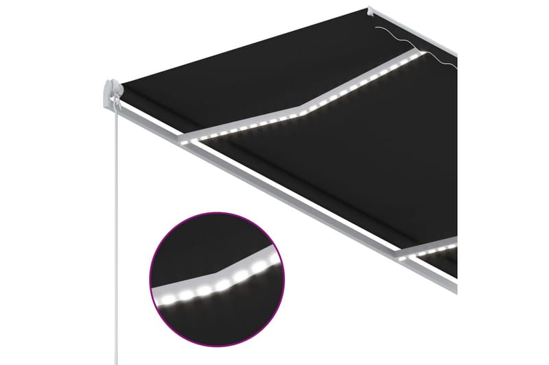 markise m. LED + vindsensor 3x2,5 m automatisk - Havemøbler - Solafskærmning - Markiser - Balkonmarkise