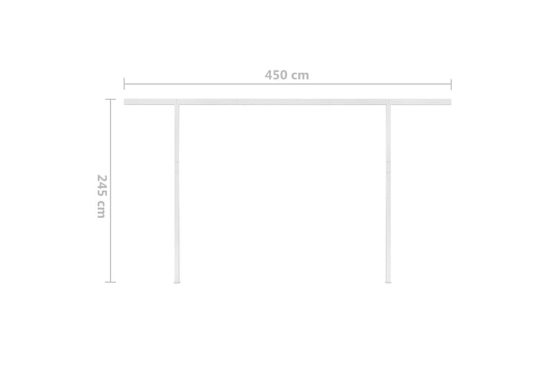 markise m. LED + vindsensor 4,5x3,5 m automatisk betjening - Creme - Balkonmarkise - Markiser - Terrassemarkise