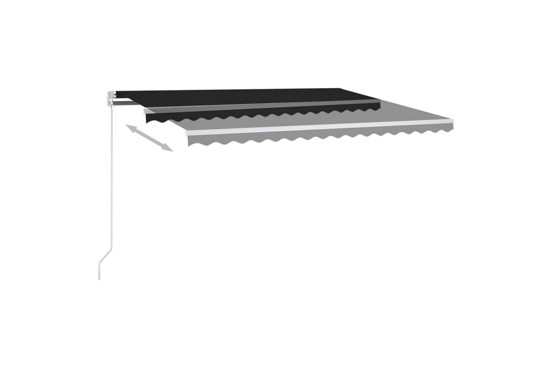 markise m. LED + vindsensor 400x300 cm automatisk - Antracit - Havemøbler - Solafskærmning - Markiser - Balkonmarkise