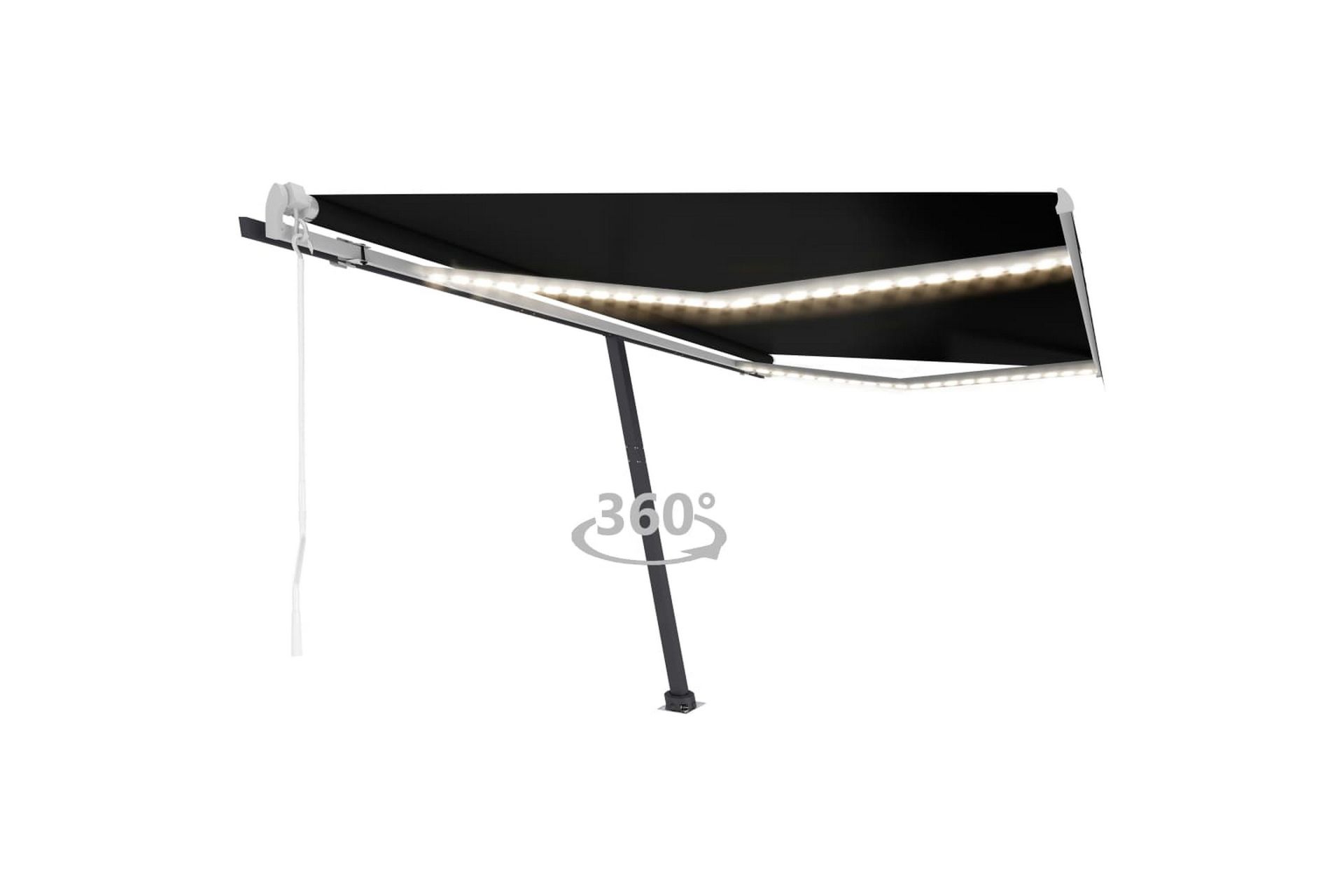 markise m. LED + vindsensor 400x300 cm automatisk - Antracit - Havemøbler - Solafskærmning - Markiser - Balkonmarkise