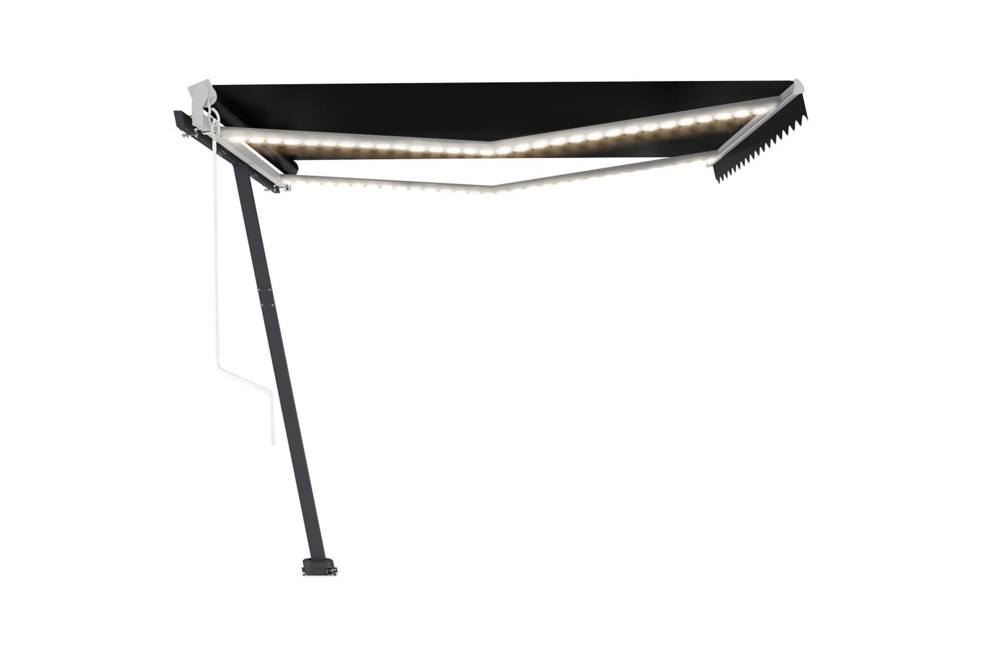 markise m. LED + vindsensor 400x300 cm automatisk - Antracit - Havemøbler - Solafskærmning - Markiser - Balkonmarkise