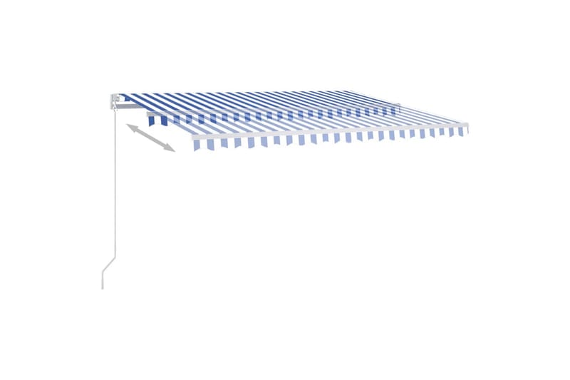 markise m. LED + vindsensor 400x300 cm automatisk - Blå - Balkonmarkise - Markiser - Terrassemarkise