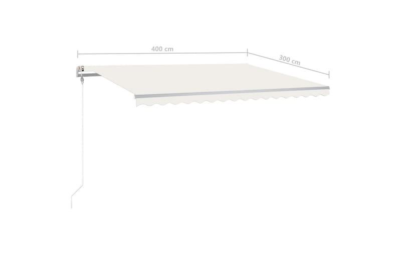 markise m. LED + vindsensor 400x300 cm automatisk - Creme - Havemøbler - Solafskærmning - Markiser - Balkonmarkise
