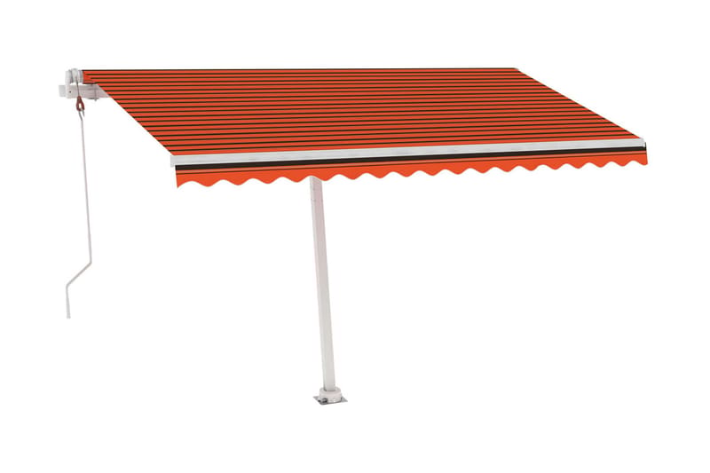 markise m. LED + vindsensor 400x300 cm automatisk - Orange - Havemøbler - Solafskærmning - Markiser - Balkonmarkise