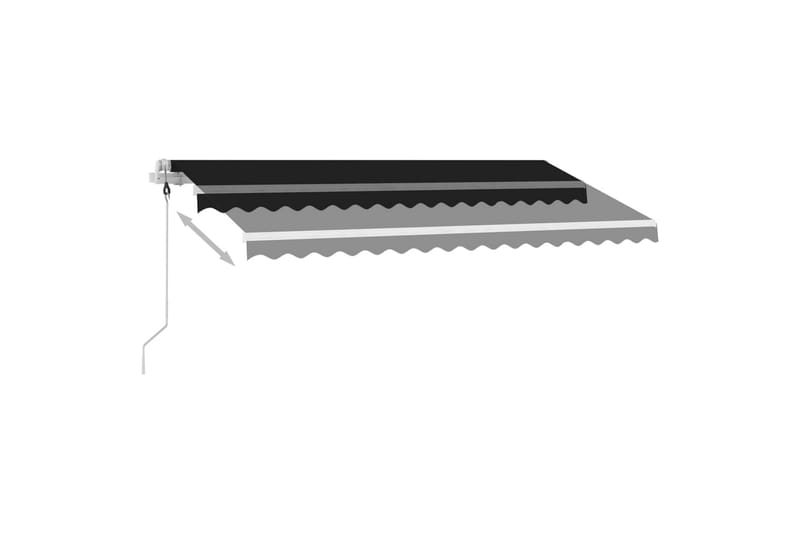 markise m. LED + vindsensor 400x300 cm automatiskgrå - Antracit - Balkonmarkise - Markiser - Terrassemarkise