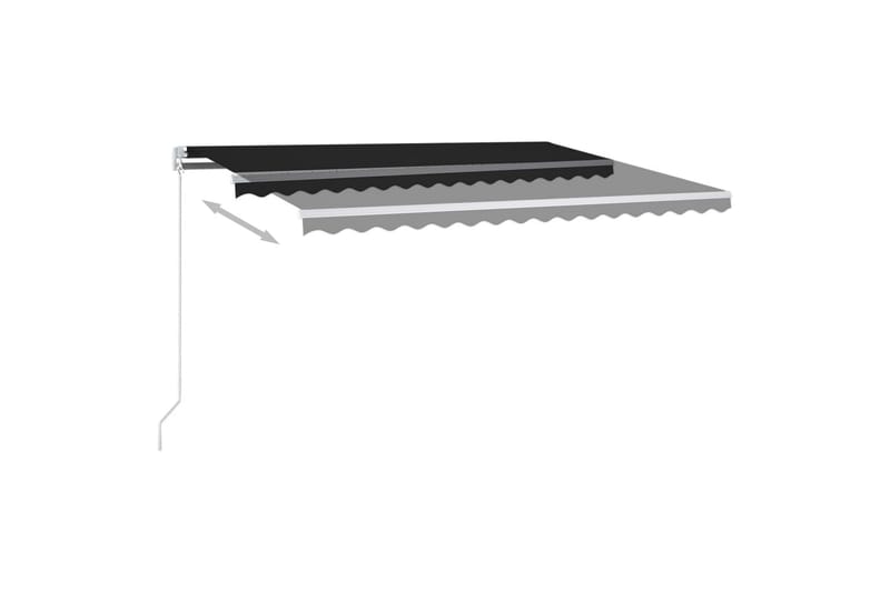 markise m. LED + vindsensor 400x350 cm automatisk antracit - Antracit - Balkonmarkise - Markiser - Terrassemarkise