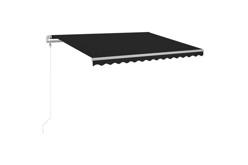 markise m. LED + vindsensor 400x350 cm automatisk antracit - Antracit - Havemøbler - Solafskærmning - Markiser - Balkonmarkise