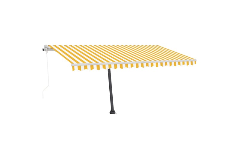 markise m. LED + vindsensor 450x300 cm automatisk - Gul - Havemøbler - Solafskærmning - Markiser - Balkonmarkise