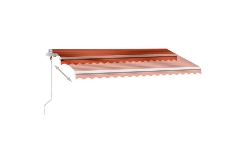 markise m. LED + vindsensor 450x300 cm automatisk - Orange - Havemøbler - Solafskærmning - Markiser - Balkonmarkise