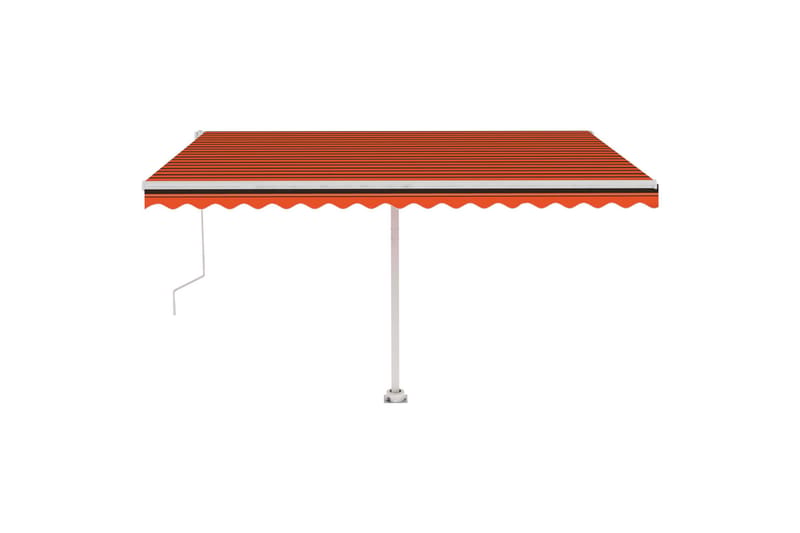 markise m. LED + vindsensor 450x300 cm automatisk - Orange - Havemøbler - Solafskærmning - Markiser - Balkonmarkise