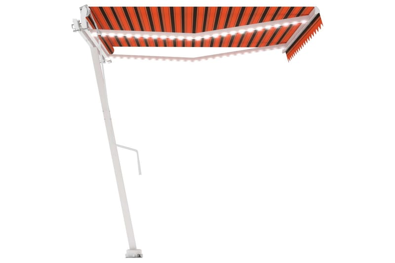 markise m. LED + vindsensor 450x300 cm automatisk - Orange - Havemøbler - Solafskærmning - Markiser - Balkonmarkise