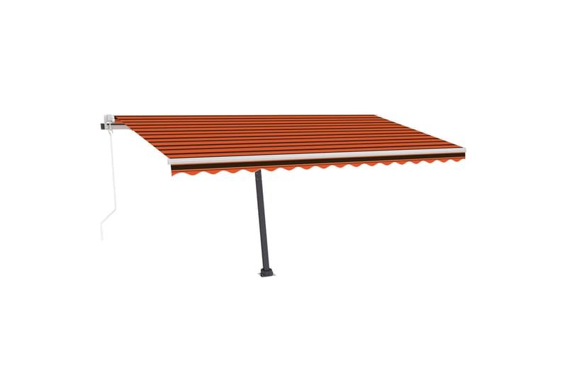 markise m. LED + vindsensor 450x300 cm automatisk - Orange - Havemøbler - Solafskærmning - Markiser - Balkonmarkise