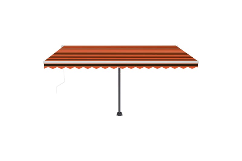 markise m. LED + vindsensor 450x300 cm automatisk - Orange - Havemøbler - Solafskærmning - Markiser - Balkonmarkise