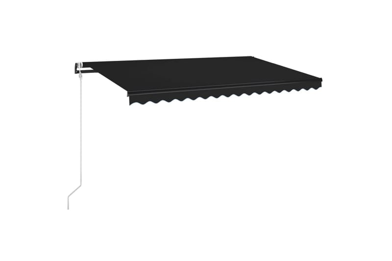 markise m. LED + vindsensor 450x350 cm automatisk antracit - Antracit - Balkonmarkise - Markiser - Terrassemarkise