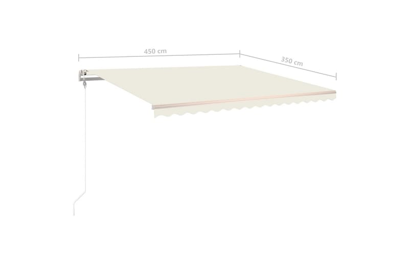 markise m. LED + vindsensor 450x350 cm automatisk creme - Creme - Balkonmarkise - Markiser - Terrassemarkise