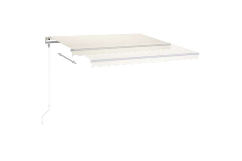 markise m. LED + vindsensor 450x350 cm automatisk creme - Creme - Havemøbler - Solafskærmning - Markiser - Balkonmarkise